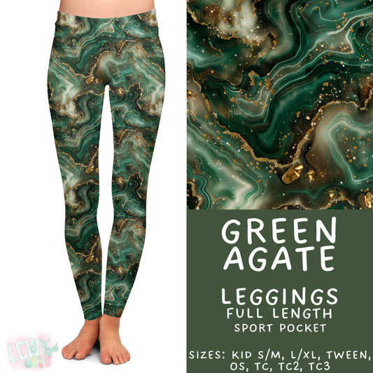 Batch #448 - Agate Collection - Closes 11/17 - ETA early Jan - Green Agate Full Length Leggings