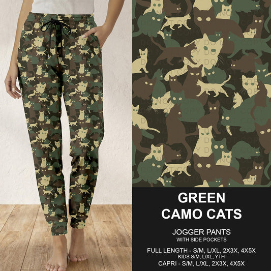 B310 - Preorder Green Camo Cats Joggers (Closes 8/30. ETA: late Oct.)