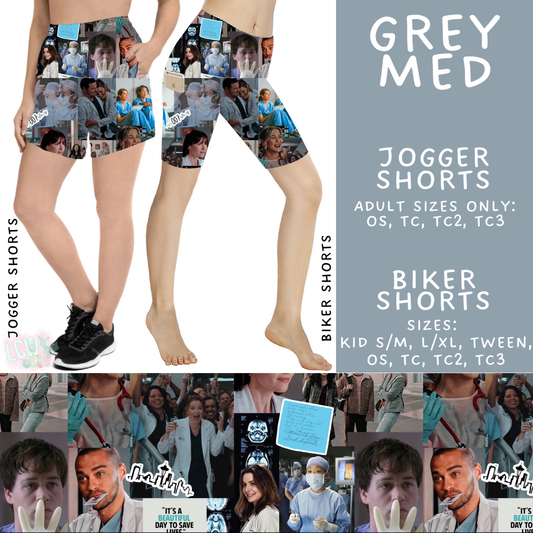 Batch #502 - Show Time - Closes 3/11 - ETA mid May - Grey Med Biker & Jogger Shorts