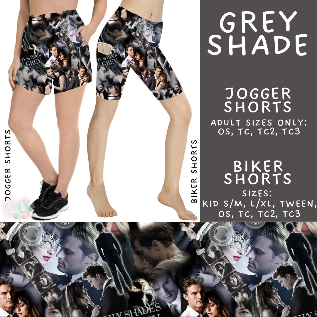 Batch #502 - Show Time - Closes 3/11 - ETA mid May - Grey Shade Biker & Jogger Shorts