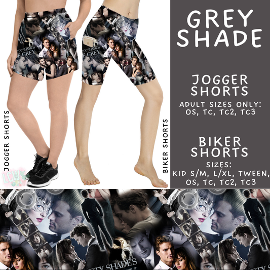 Batch #502 - Show Time - Closes 3/11 - ETA mid May - Grey Shade Biker & Jogger Shorts