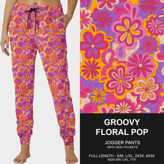 B257 - Preorder Groovy Floral Pop Joggers (Closes 10/26. ETA late Dec.)