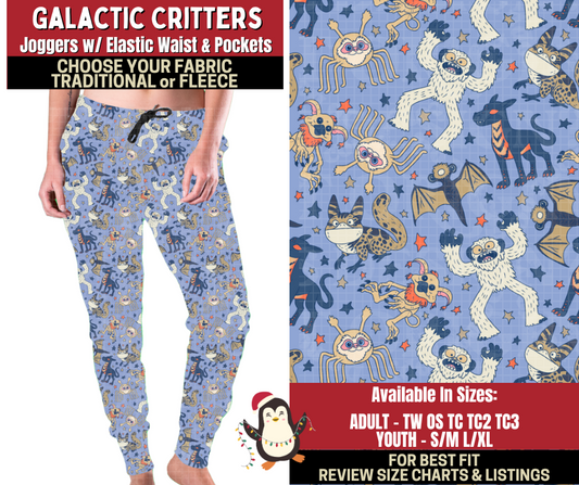 Preorder! Closes 9/4. ETA Dec. Galactic Critters Joggers Choose Fleece or Traditional