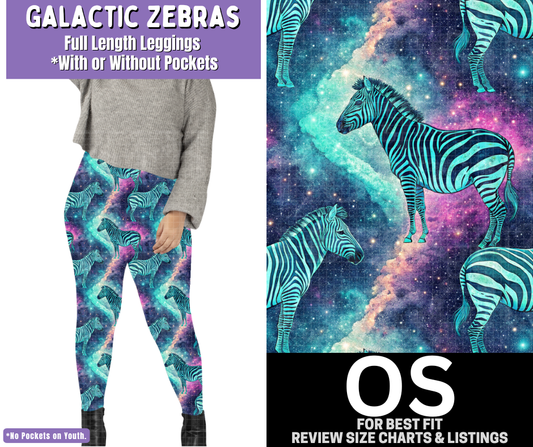 Galactic Zebras Full Length Leggings w/ Pockets