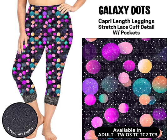 Preorder! Closes 5/12. ETA August. Galaxy Dots Lace Cuff Capris w/ Pockets