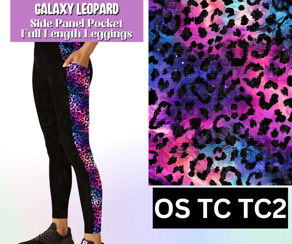 Galaxy Leopard Side Panel Pocket Full Length Leggings