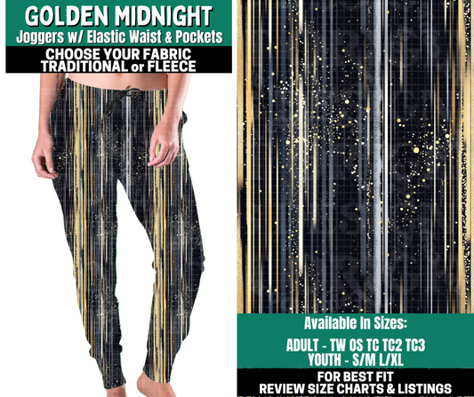 Preorder! Closes 10/27. ETA Jan. Golden Midnight Joggers Choose Fleece or Traditional