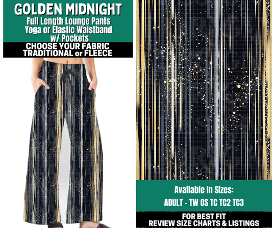 Preorder! Closes 10/27. ETA Jan. Golden Midnight Lounge Pants Choose Fleece or Traditional