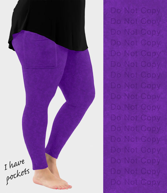 RTS - Grape Crush Leggings with Pockets