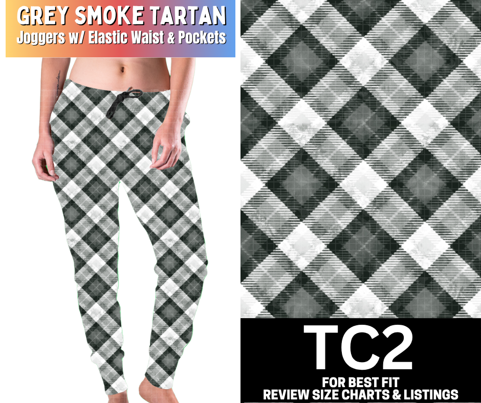 Grey Smoke Tartan Joggers