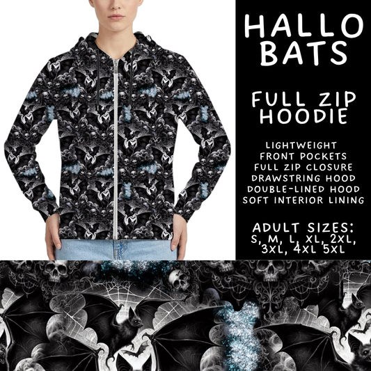 Batch #560 - Halloween 4 - Closes 7/26 - ETA late Sept - Hallo Bats Full Zip Hoodie