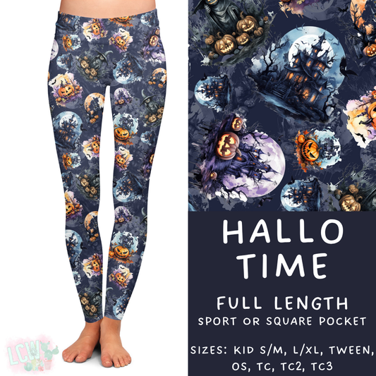 Ready To Ship - Hallo Time Full Length Leggings - Square Pocket OS