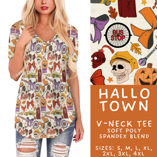 Batch #411 - July Request Run - Closes 9/11 - ETA late October - Hallo Town V-Neck Tee
