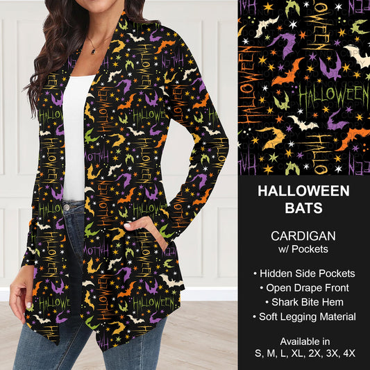 B295 - Preorder Halloween Bats Cardigan w/ Pockets (Closes 6/14. ETA: late Aug.)