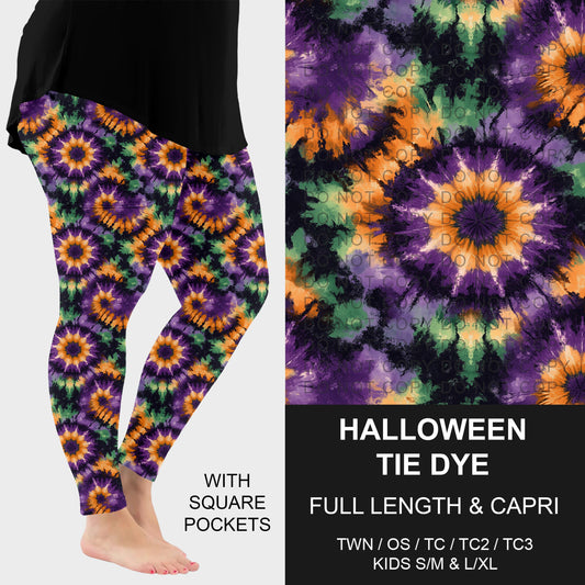 B295 - Preorder Halloween Tie Dye Leggings w/ Pockets (Closes 6/14. ETA: late Aug.)