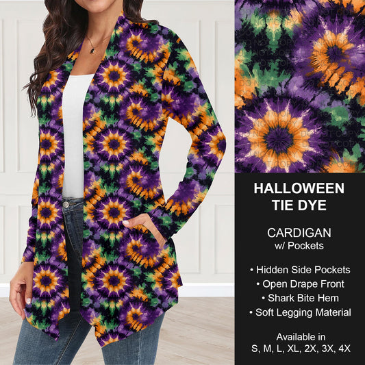 B295 - Preorder Halloween Tie Dye Cardigan w/ Pockets (Closes 6/14. ETA: late Aug.)