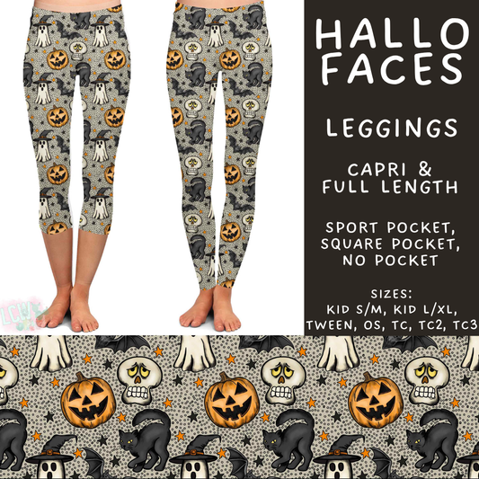 Batch #556 - Halloween 3 - Closes 7/15 - ETA mid Sept - Hallo Faces Full and Capri Length Leggings