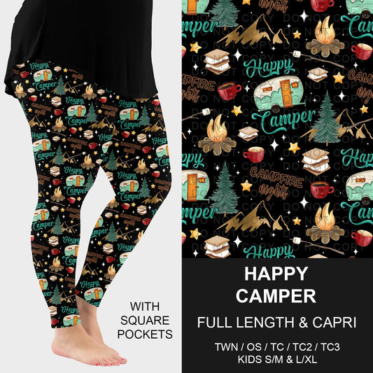 B227 - Preorder Happy Camper Leggings w/ Pockets (Closes 5/04. ETA: mid July)