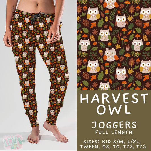 Batch #407 - Fall Fun 2 - Closes 9/4 - ETA mid/late October - Harvest Owl Joggers