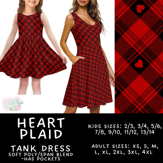 Batch #452 - Mom & Me Love - Closes 11/21 - ETA early Jan - Heart Plaid Women's & Girl's Tank Dress