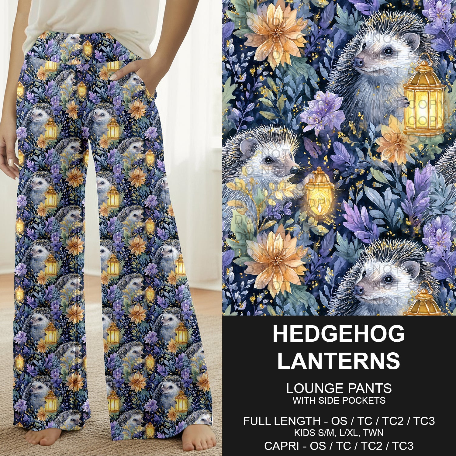 B274 - Preorder Hedgehog Lanterns Lounge Pants (Closes 2/22. ETA: late April) - Alonna's Legging Land