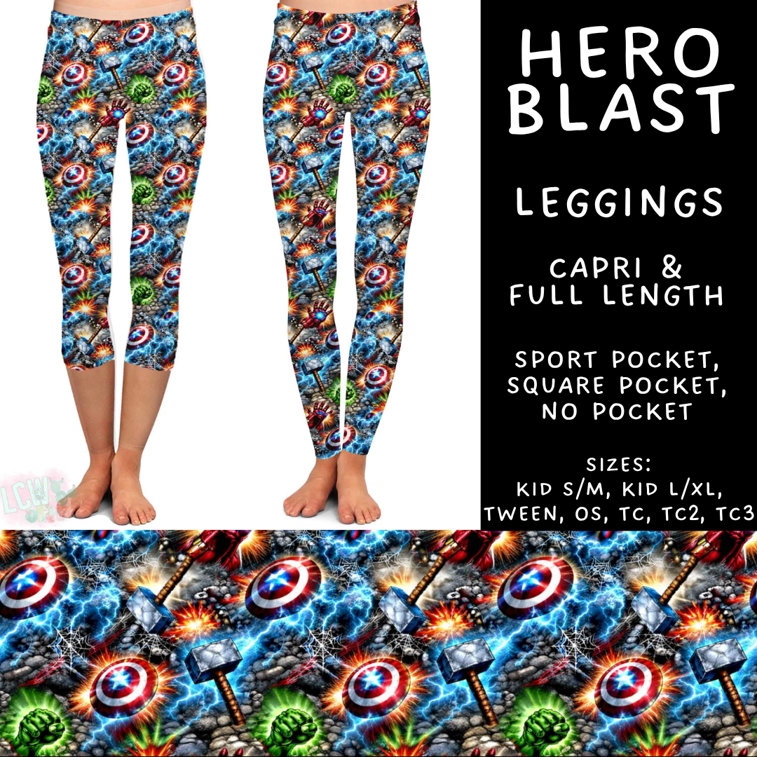 Batch #544 - Cool Characters 16 - Closes 6/17 - ETA mid August - Hero Blast Full and Capri Length Leggings