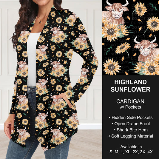 B252 - Preorder Highland Sunflower Cardigan w/ Pockets (Closes 9/21. ETA: mid Nov.)