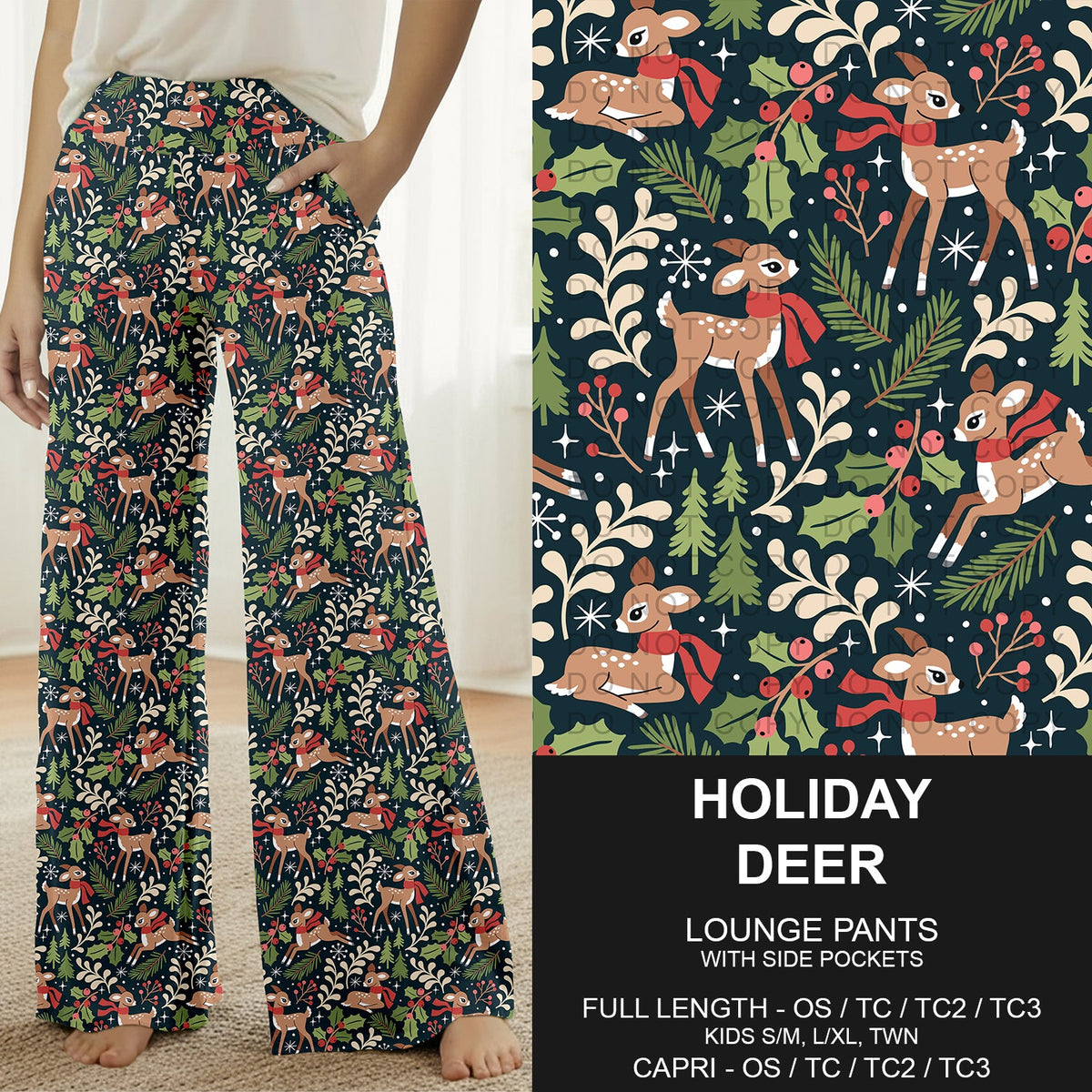 B313 - Preorder Holiday Deer Lounge Pants (Closes 9/20. ETA: late Nov.)