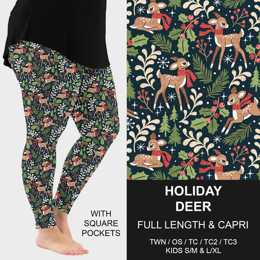 B313 - Preorder Holiday Deer Leggings w/ Pockets (Closes 9/20. ETA: late Nov.)