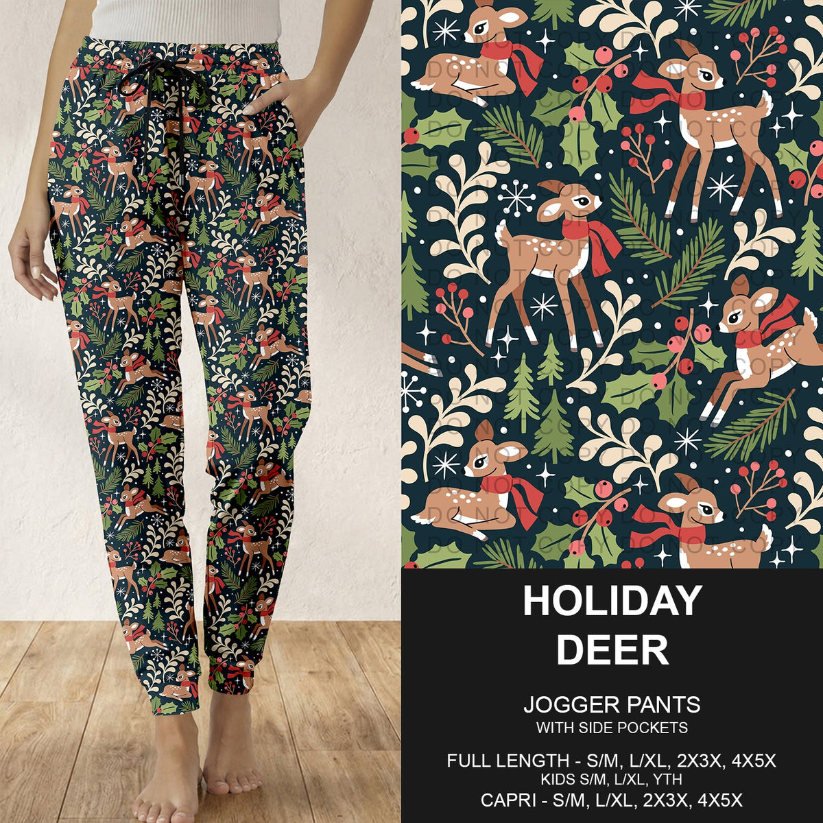 B313 - Preorder Holiday Deer Joggers (Closes 9/20. ETA: late Nov.)