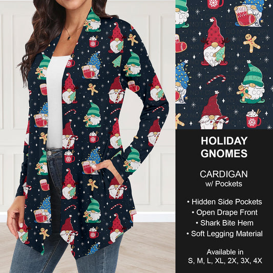 B253 - Preorder Holiday Gnomes Cardigan w/ Pockets (Closes 9/28. ETA: late Nov.)
