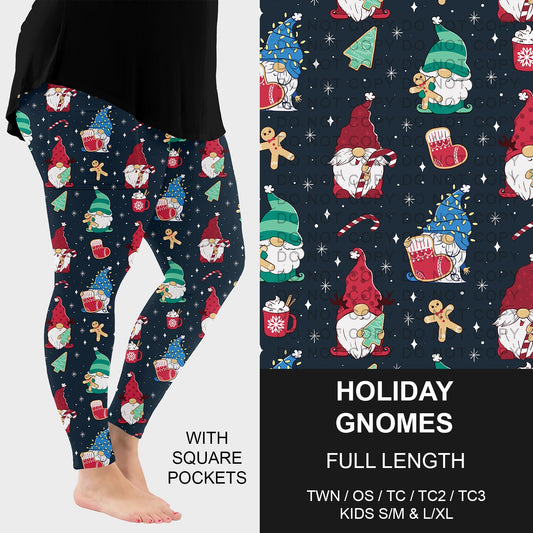 B253 - Preorder Holiday Gnomes Leggings w/ Pockets (Closes 9/28. ETA late Nov.)