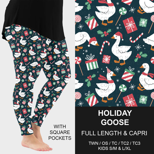 B312 - Preorder Holiday Goose Leggings w/ Pockets (Closes 9/13. ETA: mid Nov.)