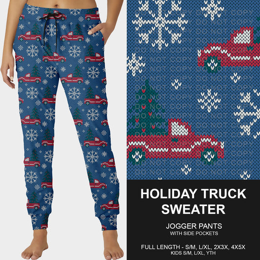 B255 - Preorder Holiday Truck Sweater Joggers (Closes 10/12. ETA early Dec.)