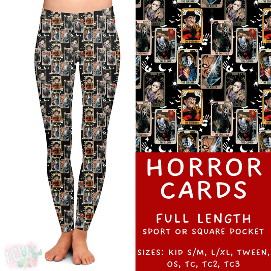 Ready to Ship - Horror Cards Full Length Leggings - Square Pocket TC2