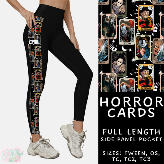 Ready to Ship - Horror Cards Side Panel Pocket Leggings - OS