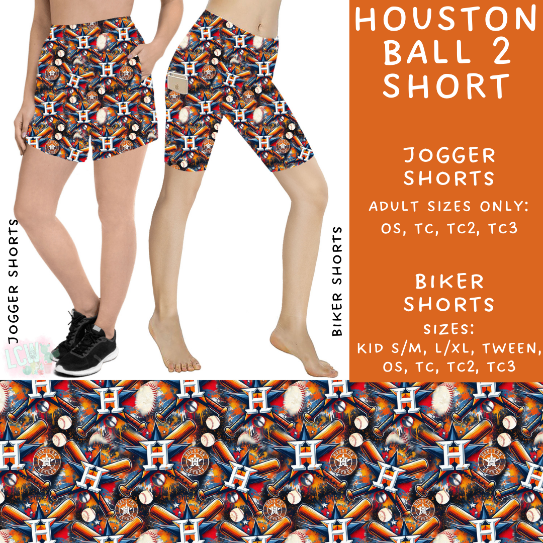 Batch #498 - Strike Out 3 - Closes 3/2 - ETA early May - Houston Ball 2 Biker & Jogger Shorts - Alonna's Legging Land