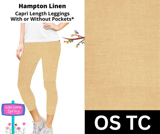 Hampton Linen Capri Length Leggings w/ Pockets