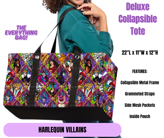 Preorder! Closes 5/19. ETA August. Harlequin Villains Collapsible Tote