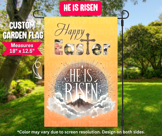 He Is Risen Garden Flag