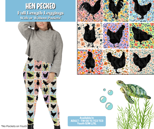 Preorder! Closes 5/7. ETA August. Hen Pecked Full Length Leggings w/wo Pockets