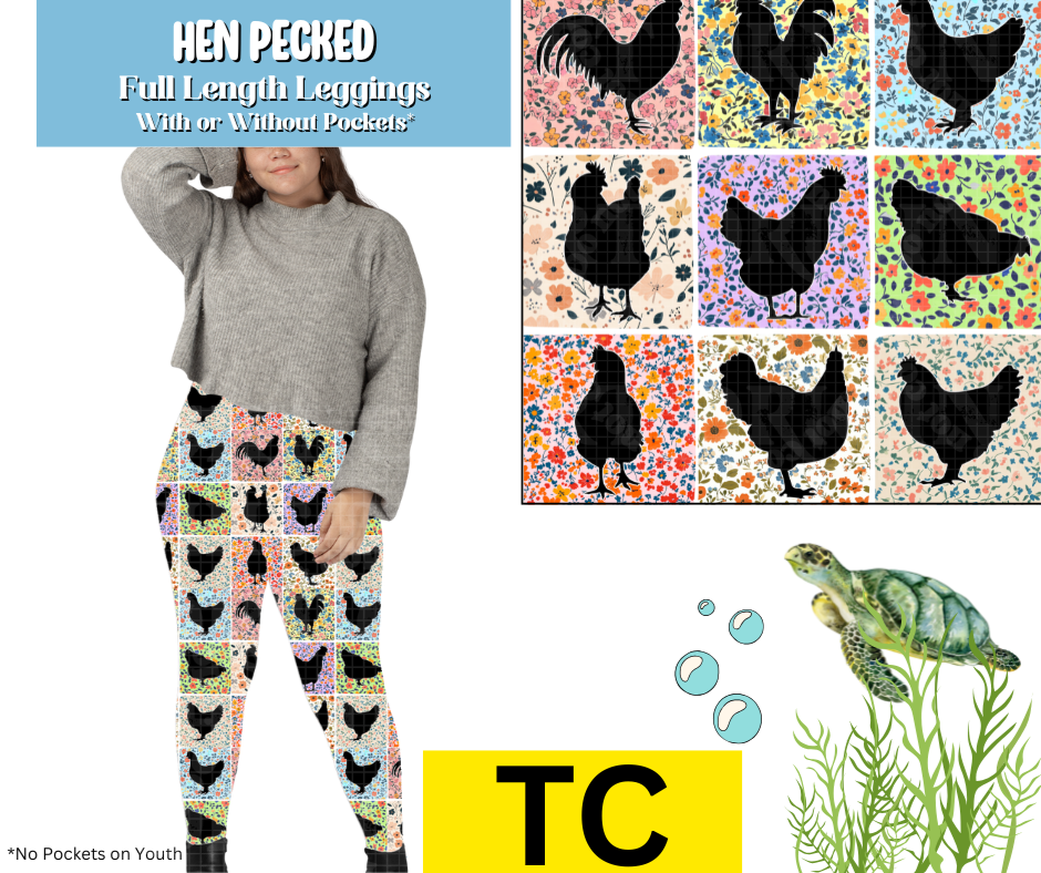 Hen Pecked Full Length Leggings w/ Pockets