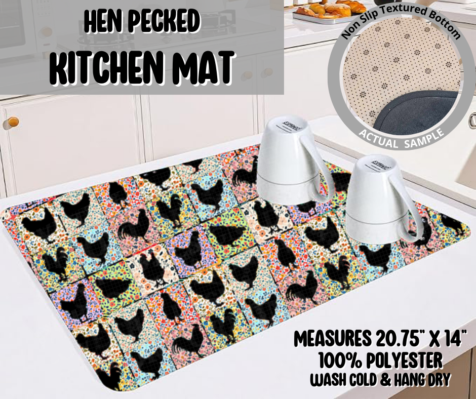 Preorder! Closes 5/22. ETA August. Hen Pecked Kitchen Mat