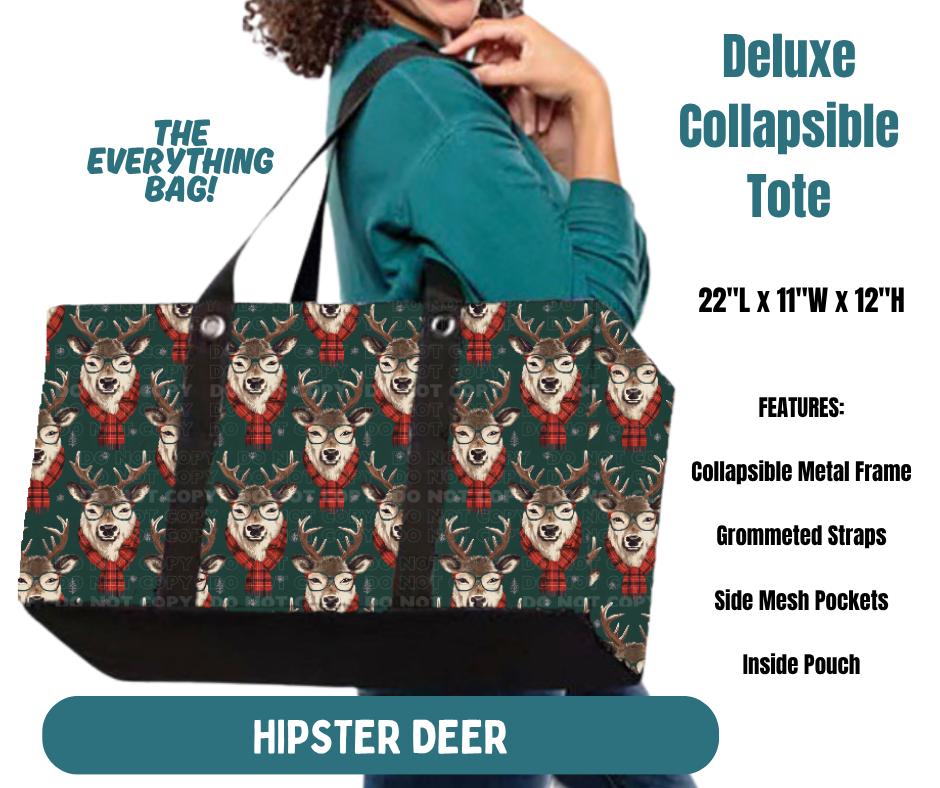 Preorder! Closes 8/13. ETA Nov. Hipster Deer Collapsible Tote