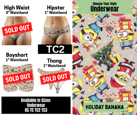 Holiday Banana Hipster Underwear