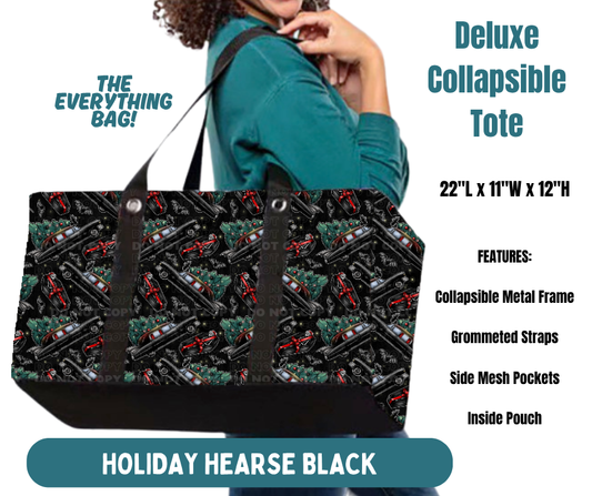 Preorder! Closes 8/13. ETA Nov. Holiday Hearse Black Collapsible Tote