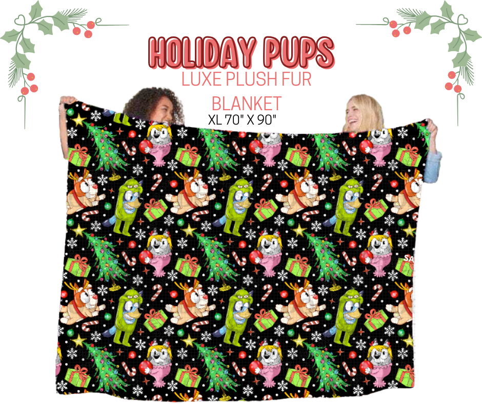 Holiday Pups Luxe Plush Fur Blanket