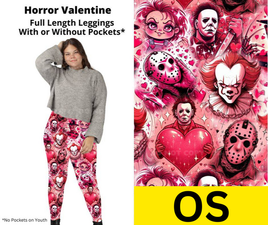 Horror Valentine Full Length Leggings w/ Pockets