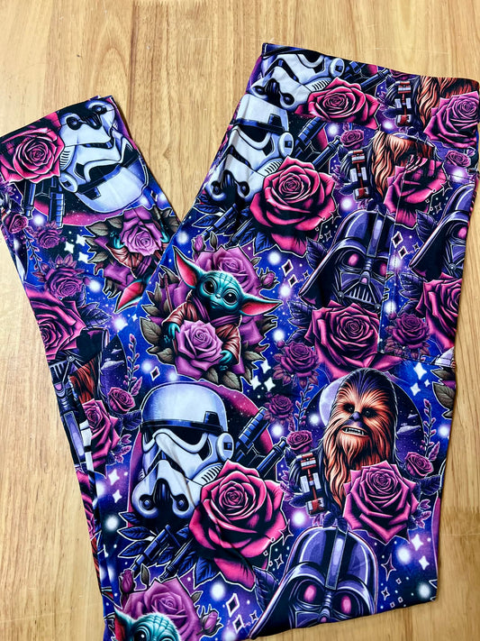 RTS - Floral SW Biker/Capris/Leggings with High Side Pockets - Alonna's Legging Land