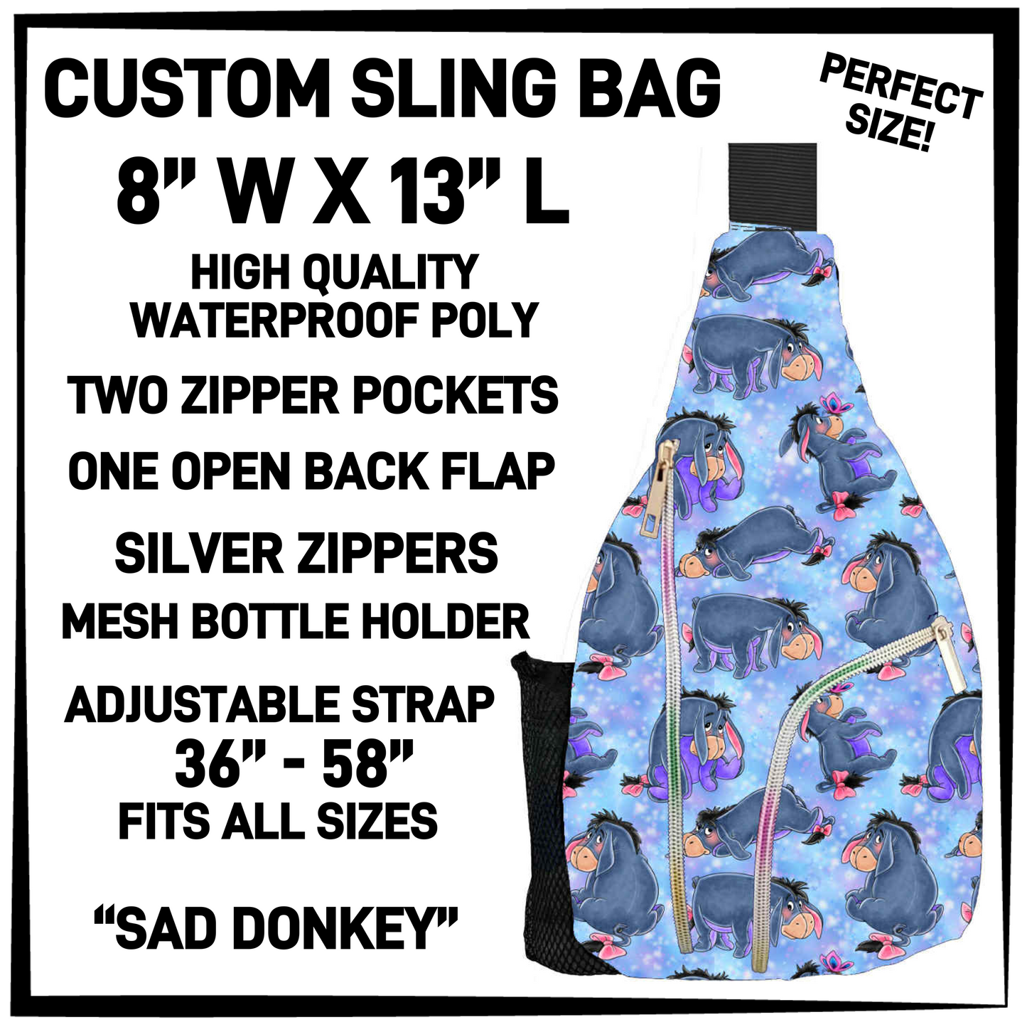 S13G - Sad Donkey Sling Bag - Preorder Closing 1/15 ETA: Mid-March